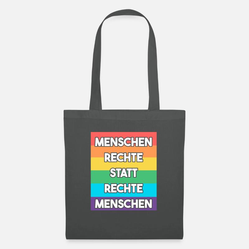 Menschenrechte statt rechte Menschen - Stoffbeutel - Graphite