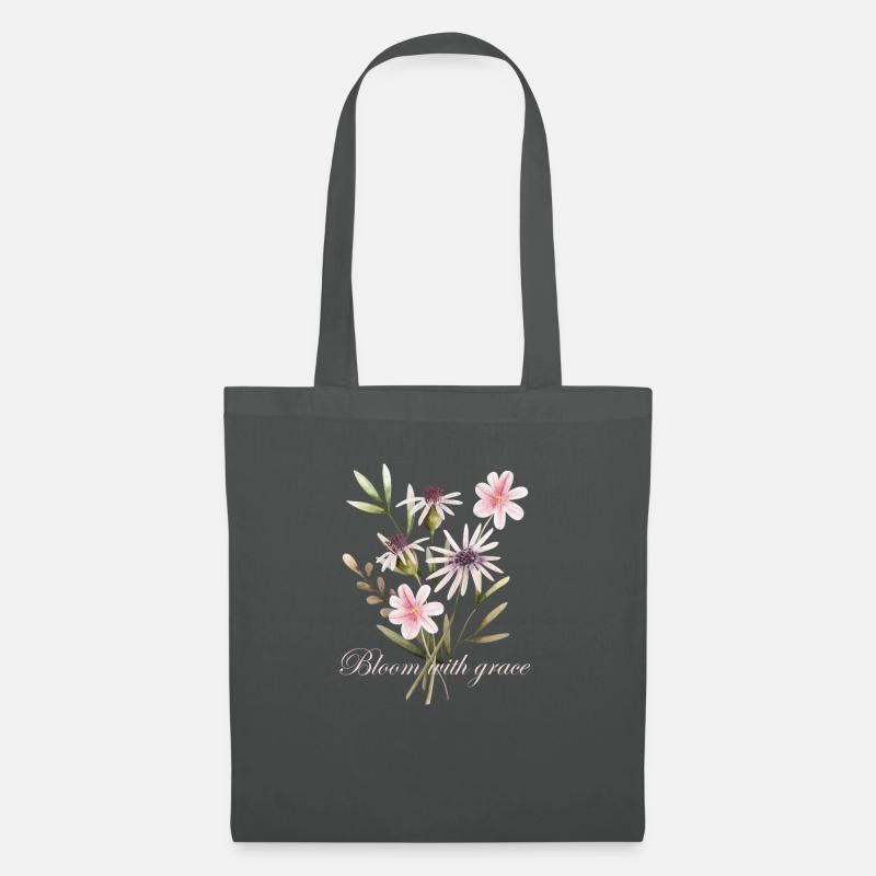Bloom with Grace Floral - Stoffbeutel - Graphite