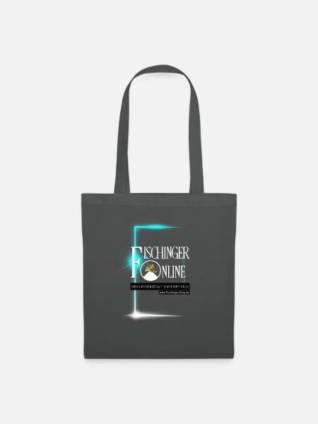 Logo Fischinger-Online groß mit URL - Stoffbeutel - Graphite