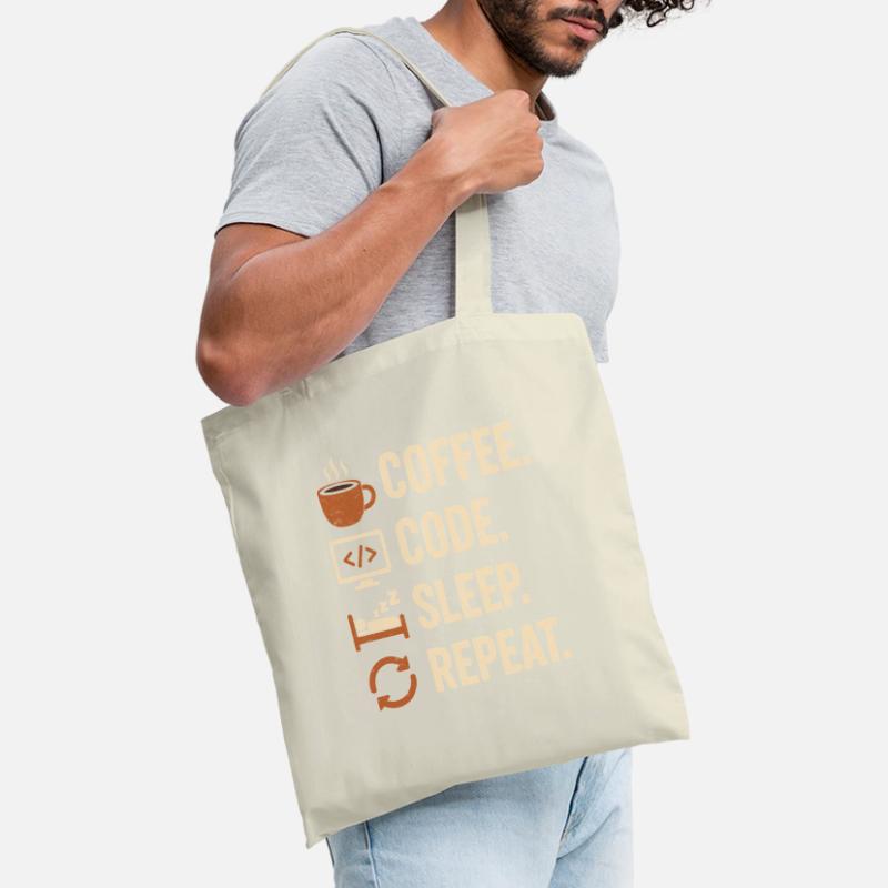 Geek Coder Routine – Coffee, Code, Sleep, More Tote Bag