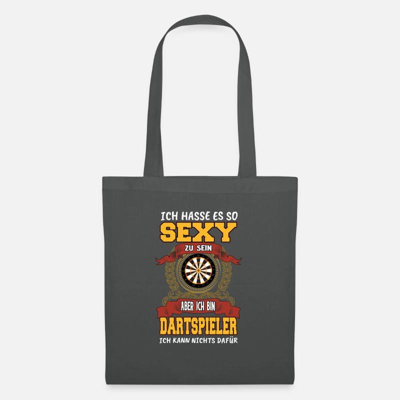Lustiger Dart Spruch Dartscheibe Darten Geschenk - Stoffbeutel - Graphite