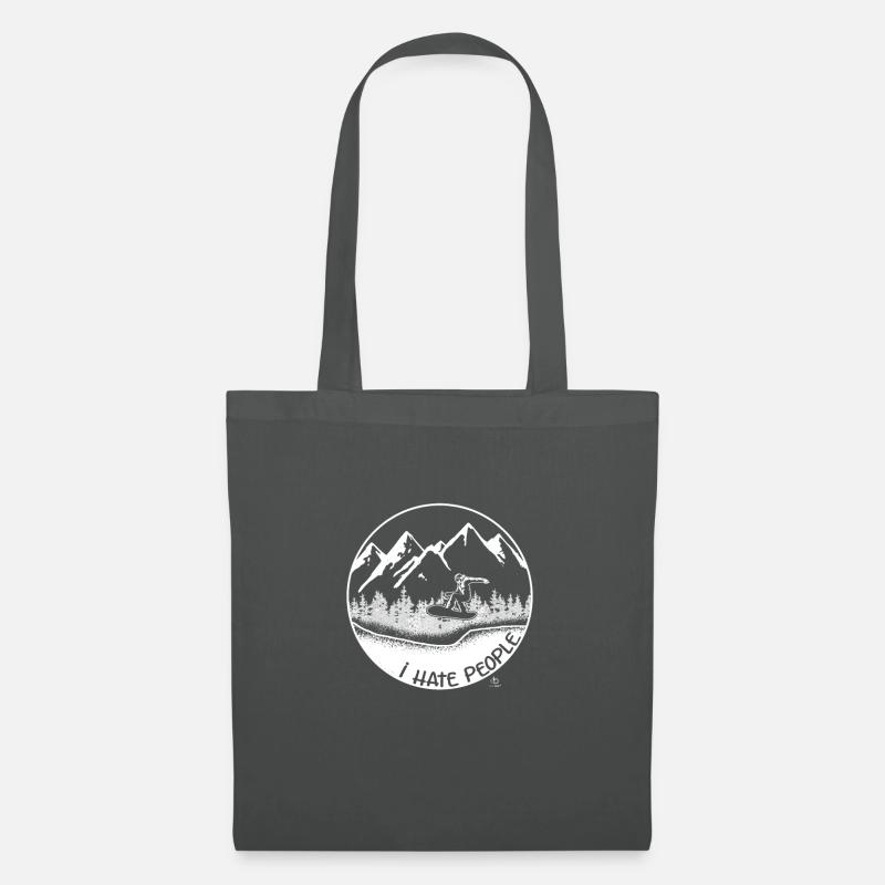 I hate People Snowboarder Snowboarding Geschenk - Stoffbeutel - Graphite