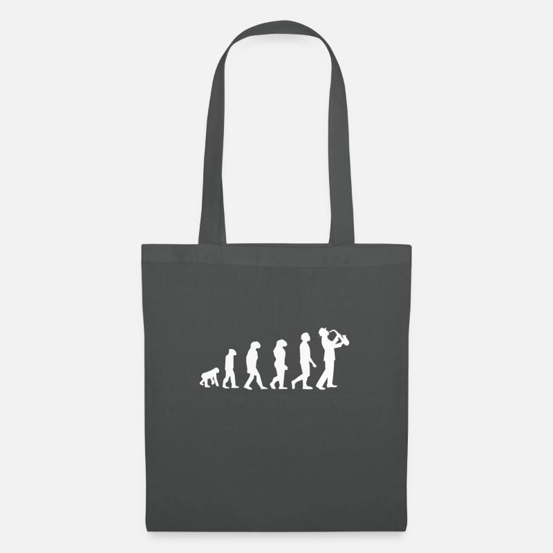 Evolution Saxophone Saxofon Jazzmusik Geschenk - Stoffbeutel - Graphite