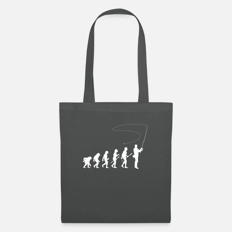 Evolutionsfischen, Darwin, Fischer, Humor, Geschenk - Stoffbeutel - Graphite
