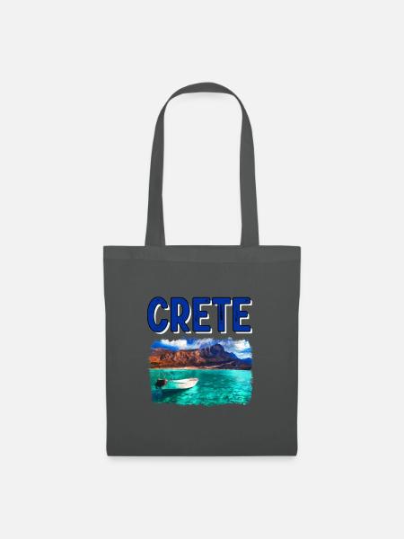 Kreta Urlaub Geschenk - Stoffbeutel - Graphite