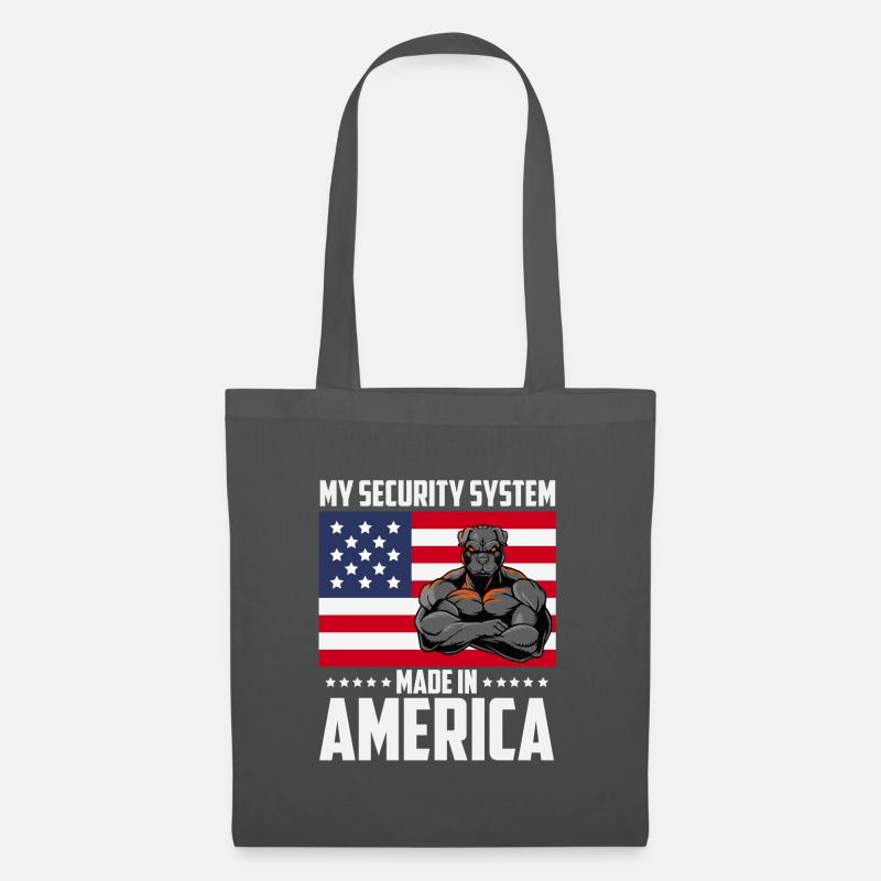 Hund: Security System Made In America - Stoffbeutel - Graphite