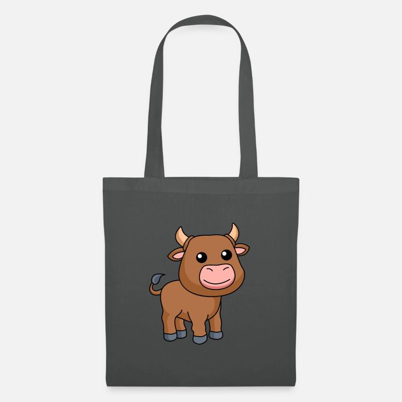 Stier Comic Tier - Stoffbeutel - Graphite