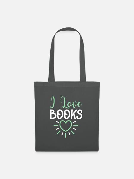 Ich liebe Bücher - Stoffbeutel - Graphite