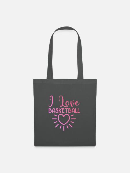 Ich liebe Basketball - Stoffbeutel - Graphite