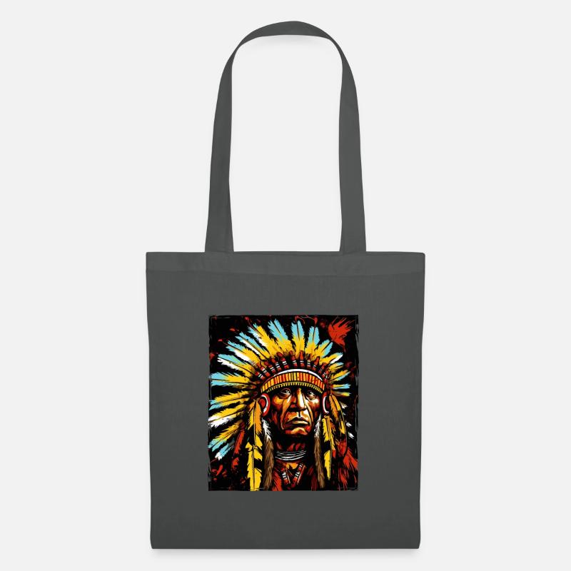 Apache Indianer Häuptling - Stoffbeutel - Graphite