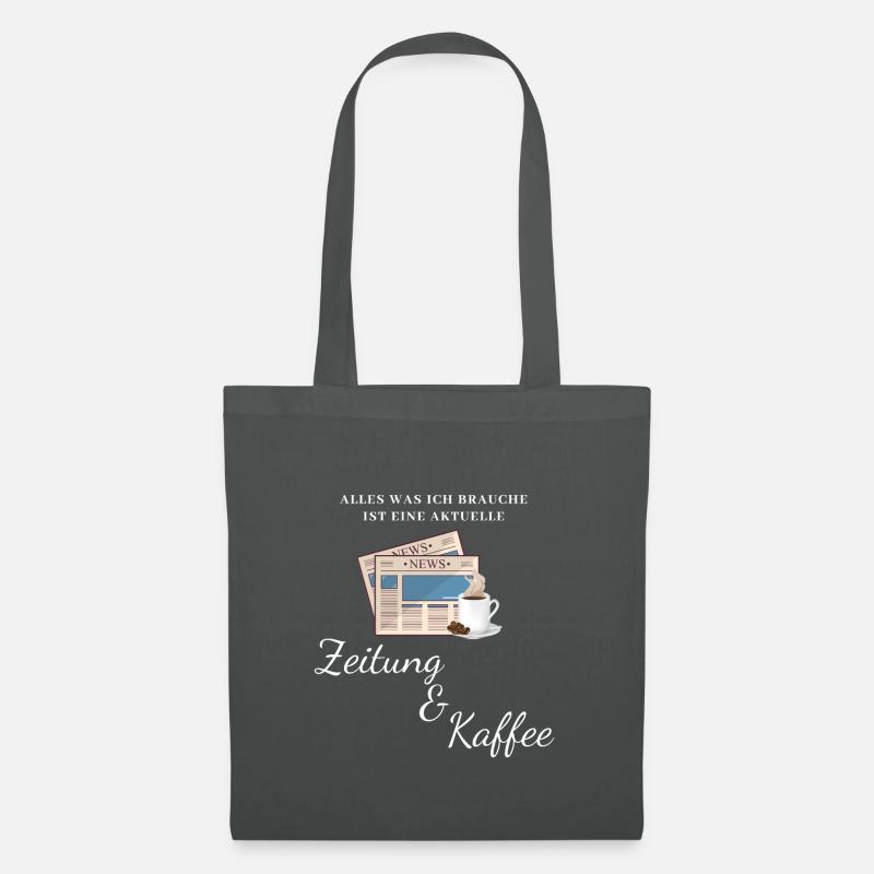 Zeitung Lesen Nachrichten Magazin Geschenk - Stoffbeutel - Graphite