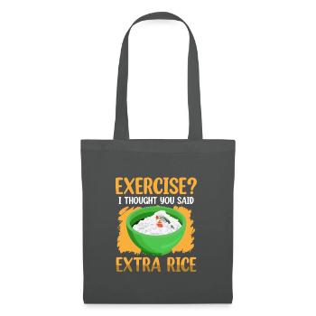 Funny Exercise I Thought Extra Rice - Stoffbeutel - Graphite - Vorne