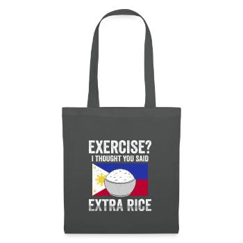 Funny Exercise Extra Rice Filipino Flag - Stoffbeutel - Graphite - Vorne