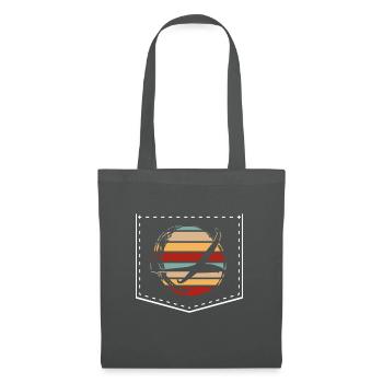 Segelfliegen Brusttasche Segelflugzeug Segelflug - Stoffbeutel - Graphite - Vorne