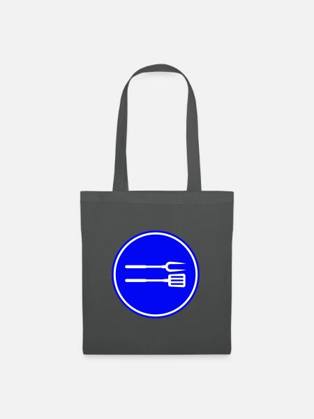 Grillzange Grillen Symbol - Stoffbeutel - Graphite