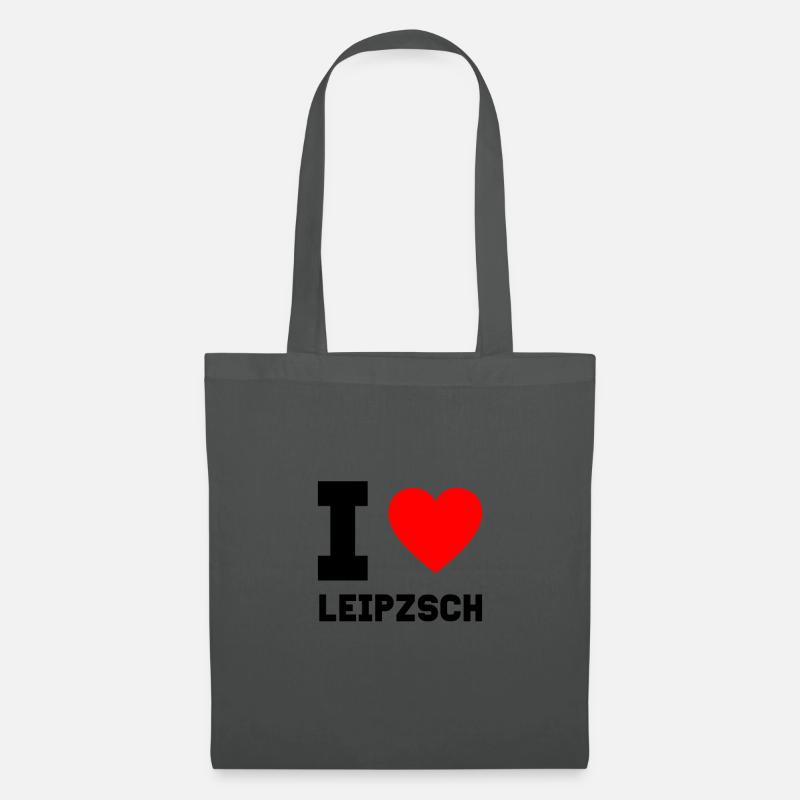 I Love Leipzsch Leipzig Geschenkidee Heimatstadt - Stoffbeutel - Graphite