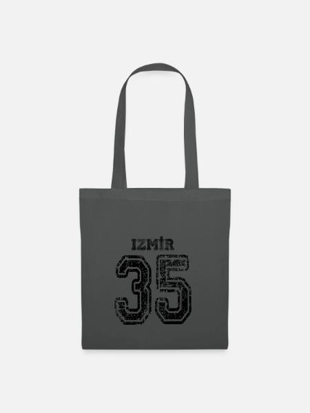35 Izmir Türkisches Nummernschild als Geschenk - Stoffbeutel - Graphite