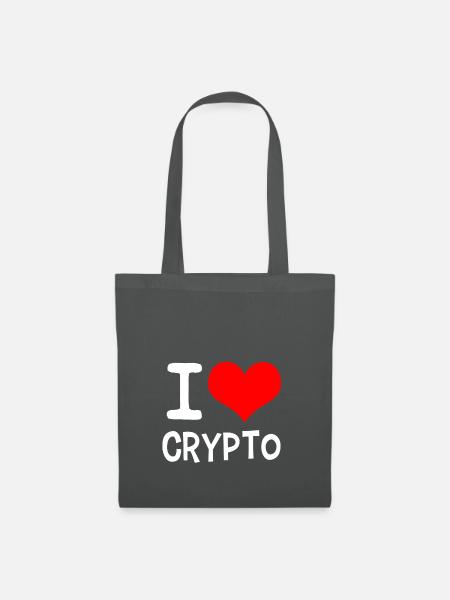 I Love Crypto White - Stoffbeutel - Graphite