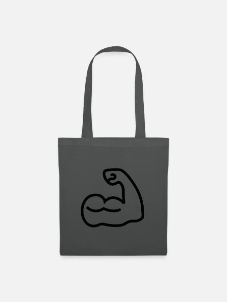Muskeln bizeps icon - Stoffbeutel - Graphite