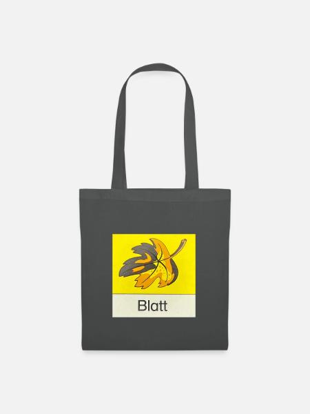 Blatt - Stoffbeutel - Graphite