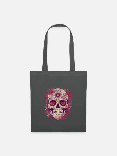 Totenkopf Dia De Los Muertos - Stoffbeutel - Graphite