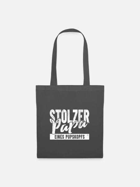 Stolzer Papa eines Pupskopf - Stoffbeutel - Graphite