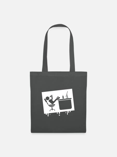 Büro drinking bürohumor - Stoffbeutel - Graphite