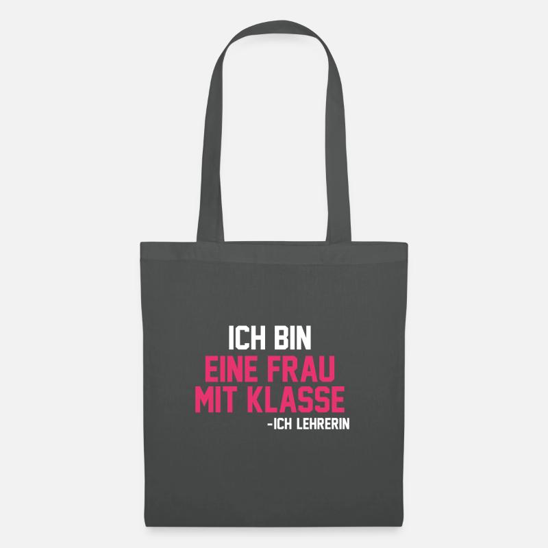 Schullehrerin Lehrerin - Stoffbeutel - Graphite