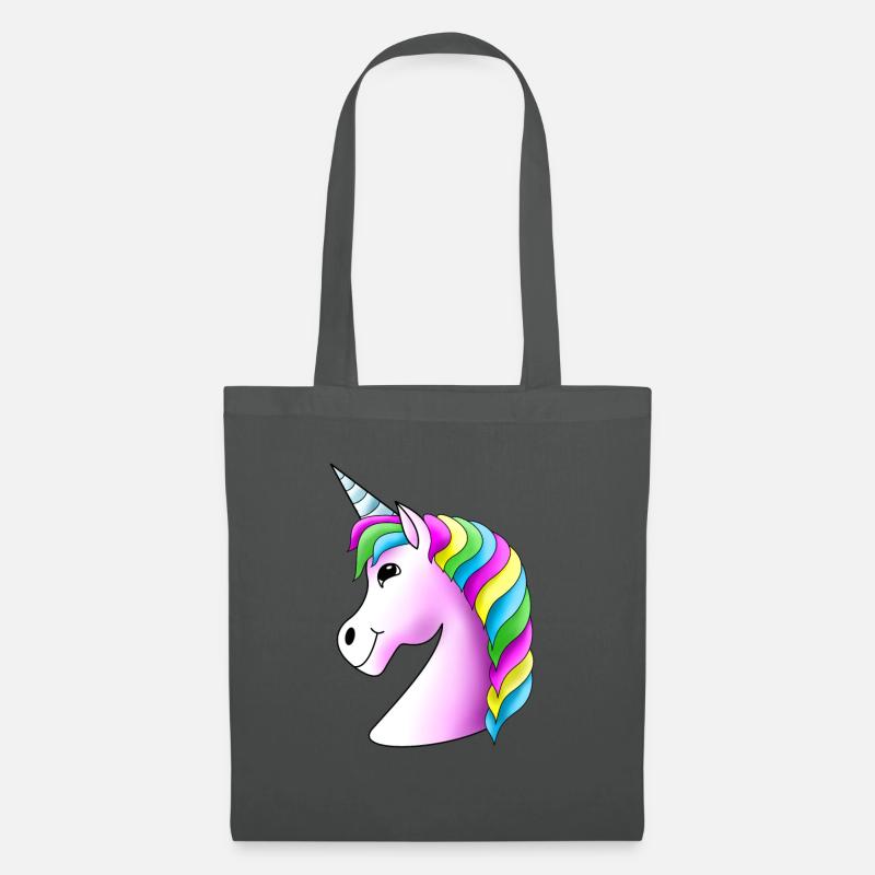 Pinkes Regenbogen-Einhorn - Stoffbeutel - Graphite