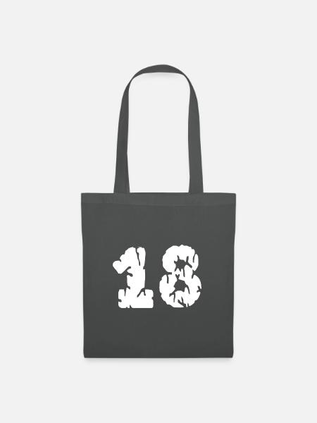 18 Zahl Trikot - Stoffbeutel - Graphite