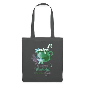 Hot Cacao, It's the most wonderful time, green - Stoffbeutel - Graphite - Vorne