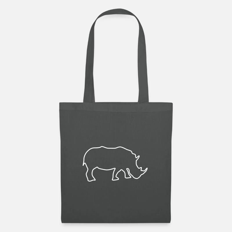Nashorn silhouette - Stoffbeutel - Graphite