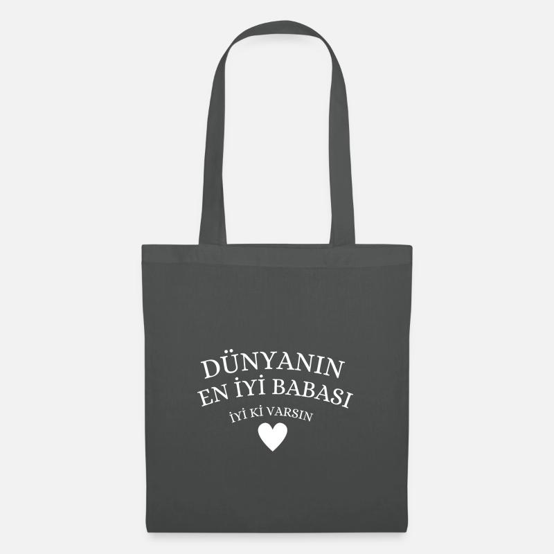 Baba Hediyelik Babalar Günü Hediyesi Geschenkidee - Stoffbeutel - Graphite