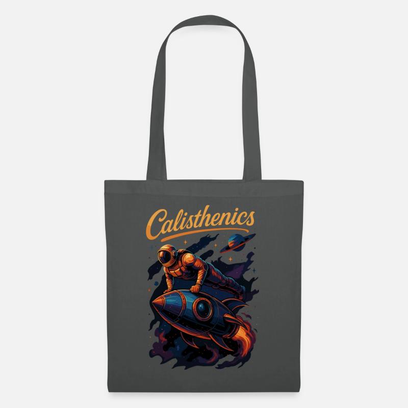 Calisthenics Astronaut Liegestütze Rakete Geschenk - Stoffbeutel - Graphite