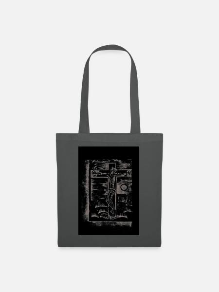 Expressionist_Crucifixion_Woodcut_Art - Stoffbeutel - Graphite