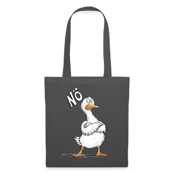 Nö Gans Sarkasmus Nein Spruch Tierhumor - Stoffbeutel - Graphite - Vorne