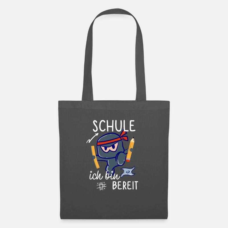 Schule Einschulung Schultag Erstklässler Ninja - Stoffbeutel - Graphite
