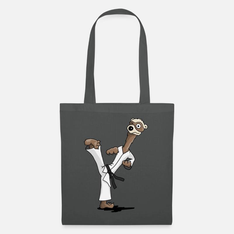 Tae Kwon Do Frettchen Kampfkunst lustig Geschenk - Stoffbeutel - Graphite