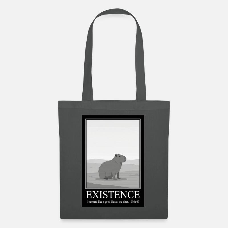 Funny Existence Quote - Capybara Sarcasm - Tote Bag - graphite grey