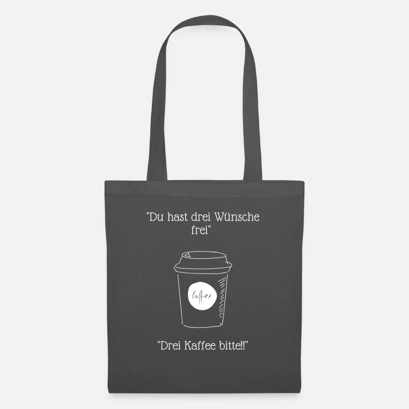 Lustiger Kaffee-Spruch - Stoffbeutel - Graphite