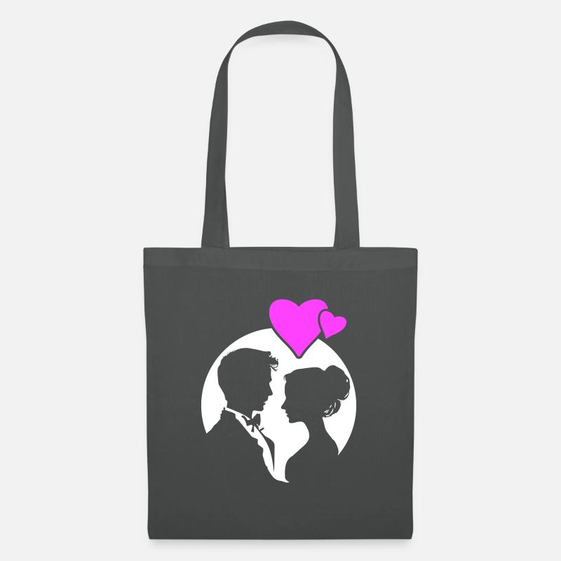 Ehepaar Hochzeit Silhouette - Stoffbeutel - Graphite