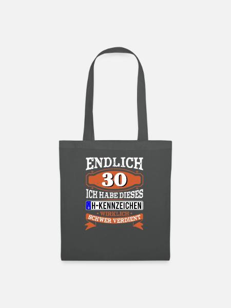 Alter Sack 30 Jahre Oldie Kennzeichen lustiges - Stoffbeutel - Graphite