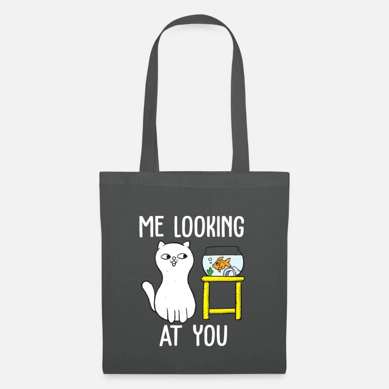 Moi qui te regarde conception de tshirt de chat - Sac en tissu - gris graphite