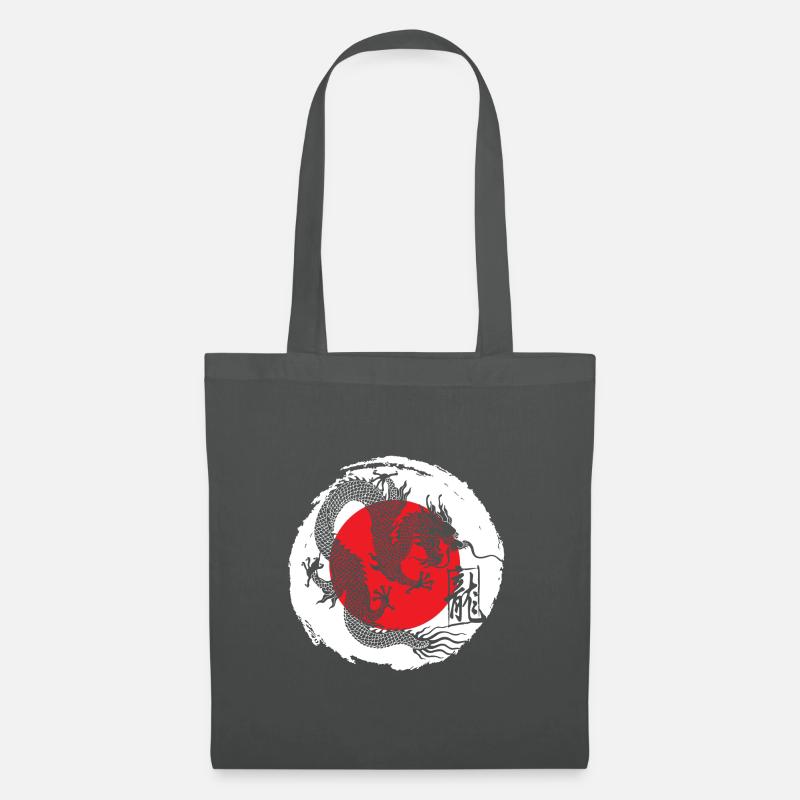 Japan und japanischer Drache - Stoffbeutel - Graphite