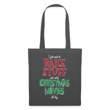 Bake Stuff Watch Filme Weihnachtskuchen Back Geschenk - Stoffbeutel - Graphite - Vorne