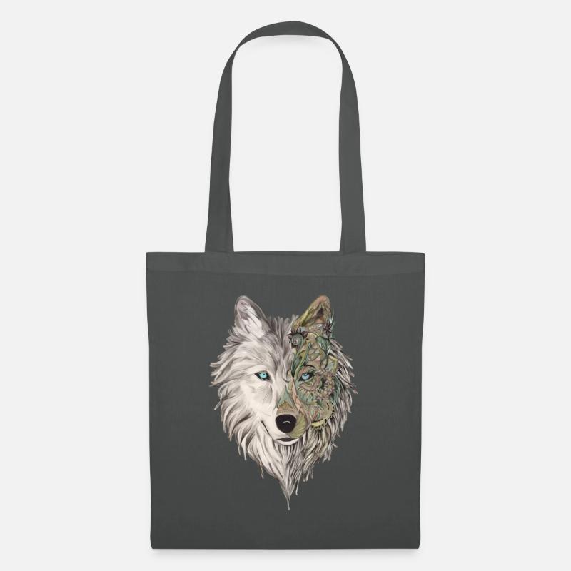 Wolfskopf - Stoffbeutel - Graphite