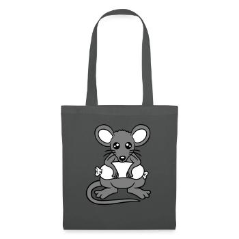 Souris grosse saucisse manger faim saucisse grillades - Sac en tissu - gris graphite - Devant