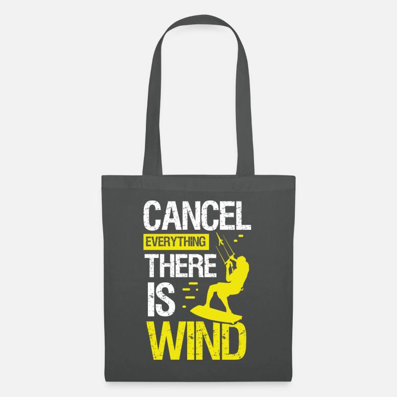 Kitesurf Cancel Everything there is Wind - Stoffbeutel - Graphite