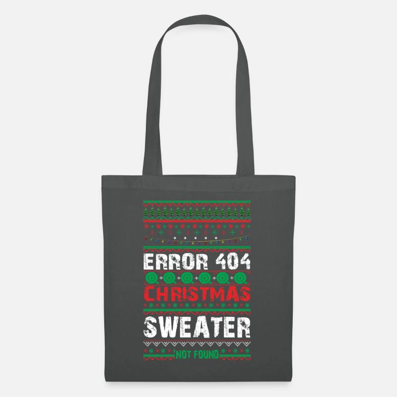 Error 404 Christmas Sweater Not Found Computer - Stoffbeutel - Graphite