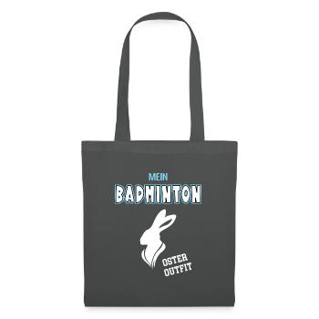 Badminton Oster Outfit Ostergeschenk Badmintoner - Stoffbeutel - Graphite - Vorne